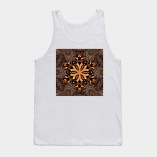 GOLDEN coloured Leather-bound BOOK KALEIDOSCOPE DESIGN and PATTERN Tank Top